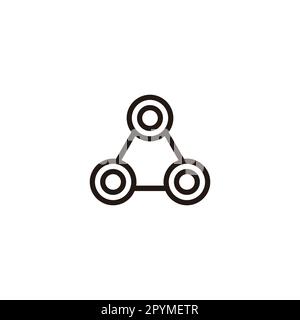 Lettre O trois cercles, triangle géométrique symbole simple logo vecteur Illustration de Vecteur