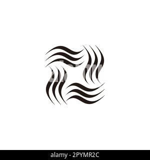 Lettre X Waves, symbole géométrique simple logo vector Illustration de Vecteur