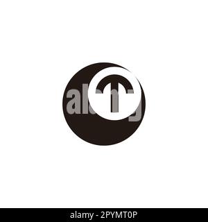 Lettre T en lune géométrique symbole simple logo vecteur Illustration de Vecteur