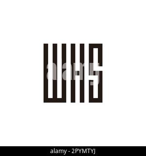 Lettre WHS carré géométrique symbole simple logo vecteur Illustration de Vecteur