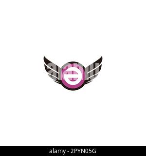 Lettre a en cercle, cadre d'aile symbole géométrique simple logo vecteur Illustration de Vecteur