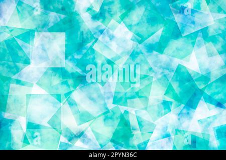 Texture du nuage. Fond abstrait géométrique de motif de carrés chevauchants verts. Art moderne nuageux Des formes éclatantes et originales Banque D'Images