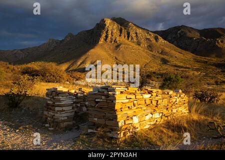 Ruines de Butterfield Stage Station, parc national des montagnes Guadalupe, Texas Banque D'Images