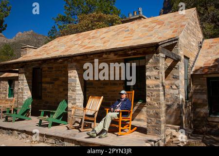 Cabine Pratt le long de la piste McKittrick Canyon Trail, parc national des montagnes Guadalupe, Texas Banque D'Images