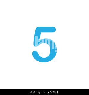 Numéro 5 ballon géométrique simple symbole logo vecteur Illustration de Vecteur