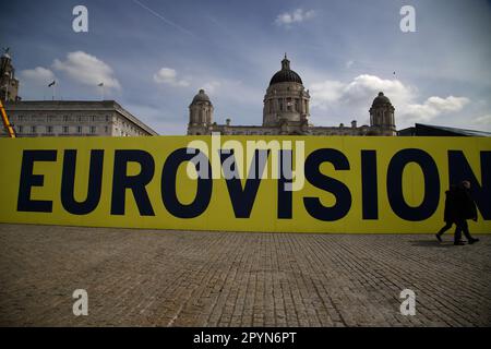 Eurovision à Pier Head, Liverpool Banque D'Images