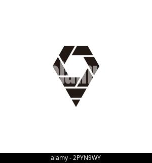 Emplacement, pliage, papier symbole géométrique simple logo vecteur Illustration de Vecteur