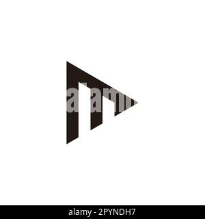 Lettre M flèche, triangle géométrique symbole simple logo vecteur Illustration de Vecteur