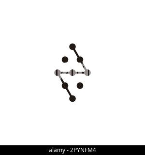 Numéro 2 éclair, molécules symbole géométrique simple logo vecteur Illustration de Vecteur