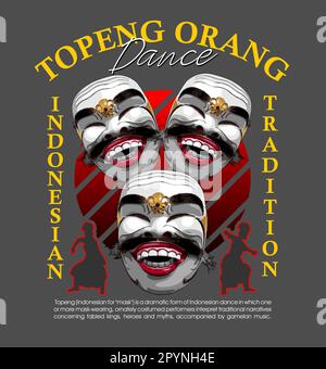 Danse avec masque indonésien Illustration de Vecteur