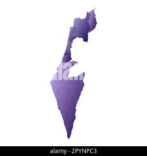 Carte d'Israël. Contour géométrique de pays. Illustration remarquable du vecteur violet. Illustration de Vecteur