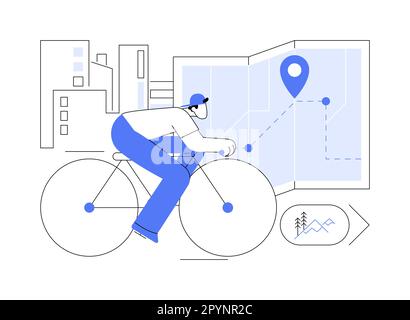 Illustration vectorielle abstraite de concept de réseau de pistes cyclables. Illustration de Vecteur