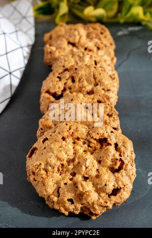 Caprichos de Santiago. biscuits aux amandes, sucre et œufs. Concept de gastronomie Banque D'Images