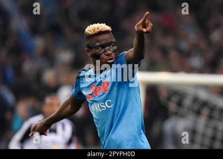 Udine, Italie. 04th mai 2023. Victor Osimhen de SSC Napoli pendant la série Un match de football entre Udinese Calcio et SSC Napoli au stade Friuli à Udine (Italie), 4 mai 2023. Credit: Insidefoto di andrea staccioli/Alamy Live News Banque D'Images