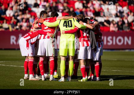 Aalborg, Danemark. 04th mai 2023. Les joueurs d'AAB se réunissent dans un caucus lors du match de la coupe DBU entre Aalborg Boldklub et Silkeborg IF au parc Aalborg Portland à Aalborg. (Crédit photo : Gonzales photo/Alamy Live News Banque D'Images