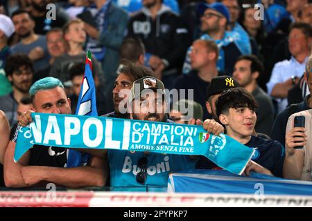 Udine, Italie, 4th mai 2023. SSC Napoli fans pendant le match série A à Dacia Arena, Udine. Le crédit photo devrait se lire: Jonathan Moscrop / Sportimage Banque D'Images