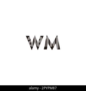 Lettre WM contour géométrique symbole simple logo vecteur Illustration de Vecteur