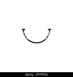 Symbole sourire, symbole géométrique ligne simple logo vector Illustration de Vecteur