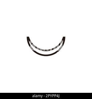 Sourire, double ligne géométrique symbole simple logo vecteur Illustration de Vecteur