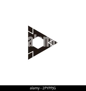 Lettre D triangle, hexagone gemmes géométrique symbole simple logo vecteur Illustration de Vecteur