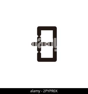 Numéro 3 plus, courbe carrée symbole géométrique simple logo vecteur Illustration de Vecteur