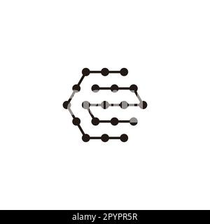 Lettre C numéro 2, molécules hexagonales symbole géométrique simple logo vecteur Illustration de Vecteur