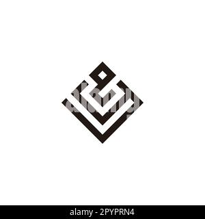 Lettre y et e rectangle géométrique symbole simple logo vecteur Illustration de Vecteur