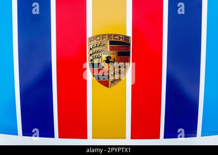 Porsche 963, Porsche Penske Motorsport, présentation du design spécial le Mans 2023, dévoilement de la décoration spéciale le Mans 2023, Banque D'Images