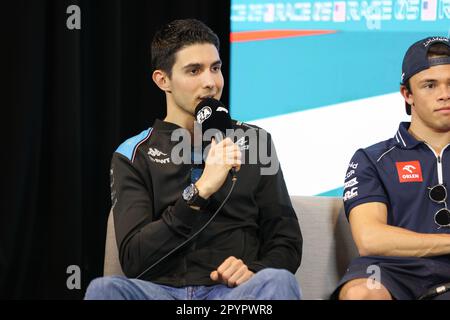 Miami Gardens, Floride, États-Unis, 04/05/2023, conférence de presse OCON Esteban (fra), Alpine F1 Team A523, portrait pendant le Grand Prix de Formule 1 Crypto.com de Miami 2023, 5th tour du Championnat du monde de Formule 1 2023 de 05 mai à 07, 2023 sur l'Autodrome international de Miami, à Miami Gardens, Floride, Etats-Unis d'Amérique - photo: Antonin Vincent/DPPI/LiveMedia Banque D'Images