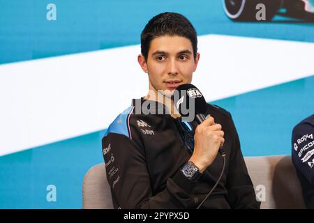 Miami Gardens, Floride, États-Unis, 04/05/2023, OCON Esteban (fra), Alpine F1 Team A523, conférence de presse de portrait pendant le Grand Prix de Miami de Formule 1 Crypto.com 2023 2023, 5th tour du Championnat du monde de Formule 1 de 05 mai à 07, 2023 sur l'aérodrome international de Miami, à Miami Gardens, Floride, États-Unis d'Amérique - photo: Antonin Vincent/DPPI/LiveMedia Banque D'Images