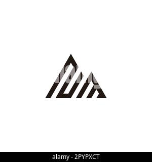 Lettre N et m montagnes géométrique symbole simple logo vecteur Illustration de Vecteur