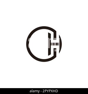 Combinaison de lettres CH, cercle géométrique symbole simple logo vecteur Illustration de Vecteur