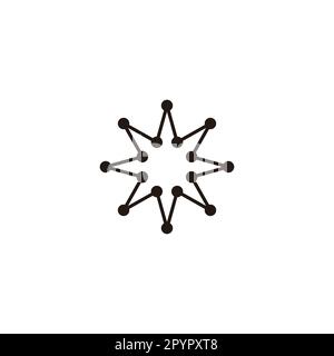 Huit étoiles, molécules symbole géométrique simple logo vecteur Illustration de Vecteur
