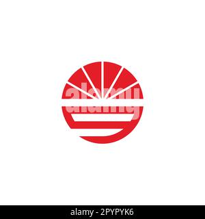 Lettre g coucher de soleil, cercle, symbole géométrique unique logo vecteur simple Illustration de Vecteur