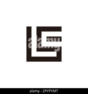 Lettre LSC carré, bande géométrique symbole simple logo vecteur Illustration de Vecteur