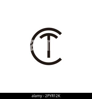 Lettre CT TC C T cercle, contour géométrique symbole simple logo vecteur Illustration de Vecteur