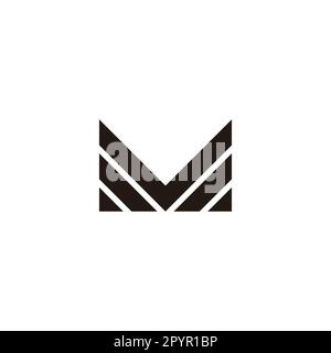 La lettre M met en évidence un symbole géométrique simple vecteur de logo Illustration de Vecteur