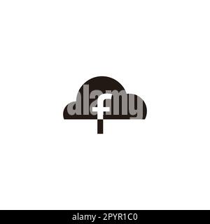 Lettre f nuage géométrique symbole simple logo vecteur Illustration de Vecteur