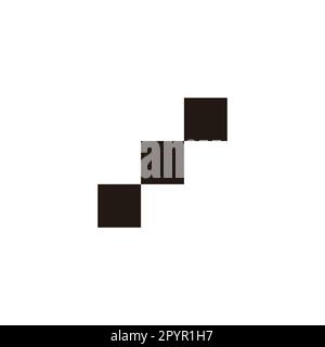 Escalier, trois carrés symbole géométrique simple logo vecteur Illustration de Vecteur