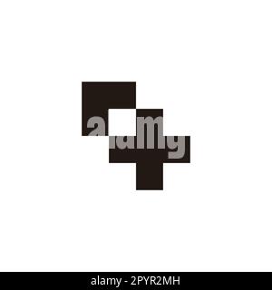 Lettre r plus, symbole géométrique carré simple logo vector Illustration de Vecteur