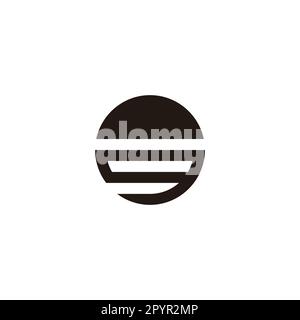 Lettre g coucher de soleil, cercle géométrique symbole simple logo vecteur Illustration de Vecteur