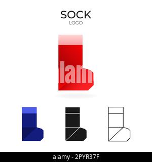 Logo et icône vecteur origami avec Sock. Illustration de Vecteur