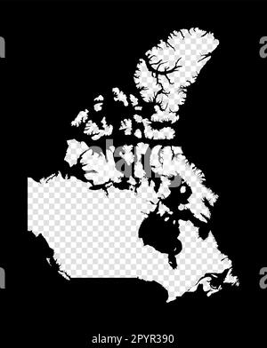 Carte stencil du Canada. Carte simple et transparente minimale du Canada. Rectangle noir de forme coupée du pays. Illustration vectorielle froide. Illustration de Vecteur