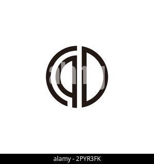 Lettre QD cercle, courbe symbole géométrique simple logo vecteur Illustration de Vecteur