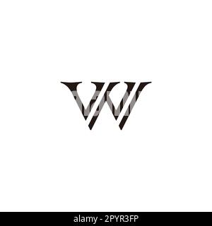 Lettre vw wv v W lignes symbole géométrique logo simple vecteur Illustration de Vecteur