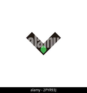 Lettre V feuille, contour géométrique symbole simple logo vecteur Illustration de Vecteur