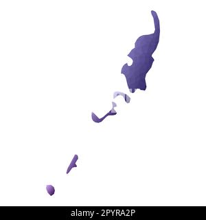 Carte Palau. Contour géométrique de pays. Illustration du vecteur violet émotionnel. Illustration de Vecteur