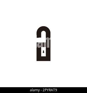 Lettre symbole géométrique cadenas simple logo vector Illustration de Vecteur