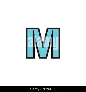 Lettre M bleu, contour géométrique symbole simple logo vecteur Illustration de Vecteur