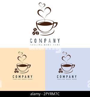 Modèle de logo de tasse à café. Icône représentant un café et un tee-shirt. Café-restaurant, café, restaurant, bar, restaurant, café-restaurant Illustration de Vecteur
